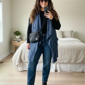 Penningtons DC Jeans Open Front Vest Lyocell Jacket Size 1X Fall Lightweight